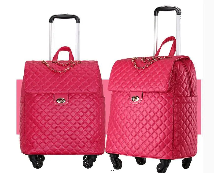 2020 New travel rolling bag for women PU baggage bag Women Wheeled Luggage bag Cabin Trolley Bag on wheels Trolley Suitcase by Passport Outfitters