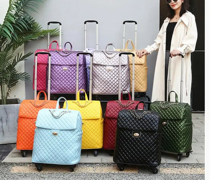 2020 New travel rolling bag for women PU baggage bag Women Wheeled Luggage bag Cabin Trolley Bag on wheels Trolley Suitcase by Passport Outfitters