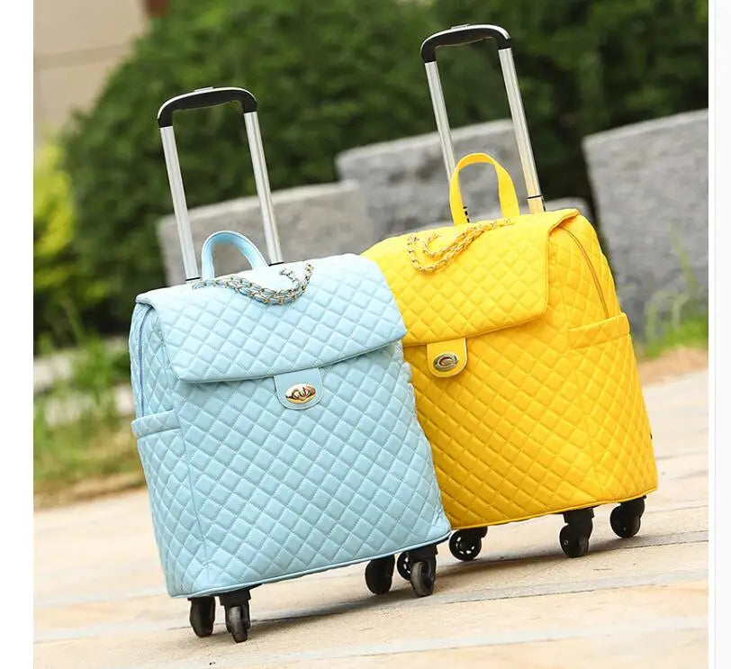 2020 New travel rolling bag for women PU baggage bag Women Wheeled Luggage bag Cabin Trolley Bag on wheels Trolley Suitcase by Passport Outfitters