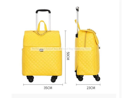 2020 New travel rolling bag for women PU baggage bag Women Wheeled Luggage bag Cabin Trolley Bag on wheels Trolley Suitcase by Passport Outfitters