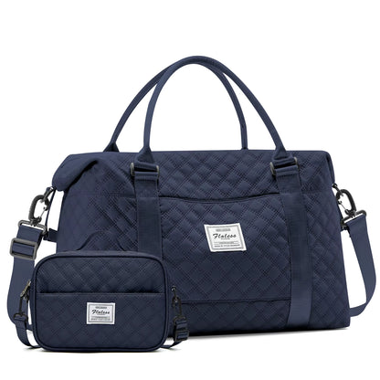 Large Capacity Quilted Travel Duffel Bag with Matching Crossbody Pouch – Waterproof Weekend Overnight Bag by Passport Outfitters