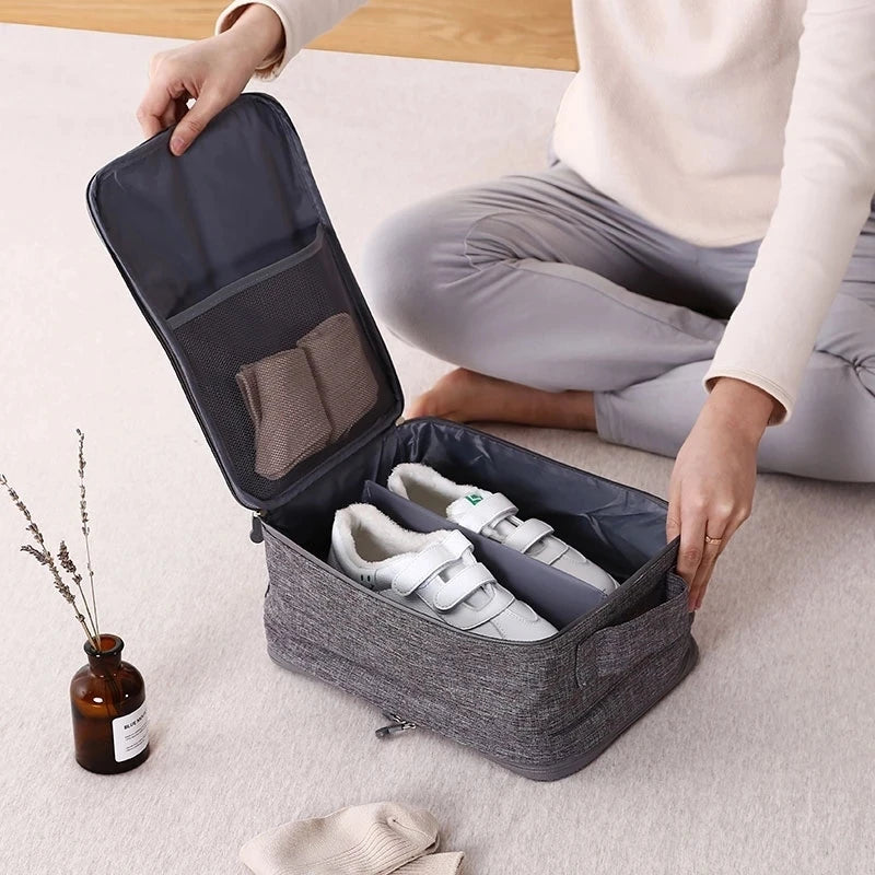 Black Gray Portable Shoe Bag For Travel Waterproof Storage Organizer Fashion Suitcase Organizers Travel Shoes Storage Bag