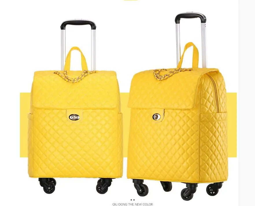 2020 New travel rolling bag for women PU baggage bag Women Wheeled Luggage bag Cabin Trolley Bag on wheels Trolley Suitcase by Passport Outfitters