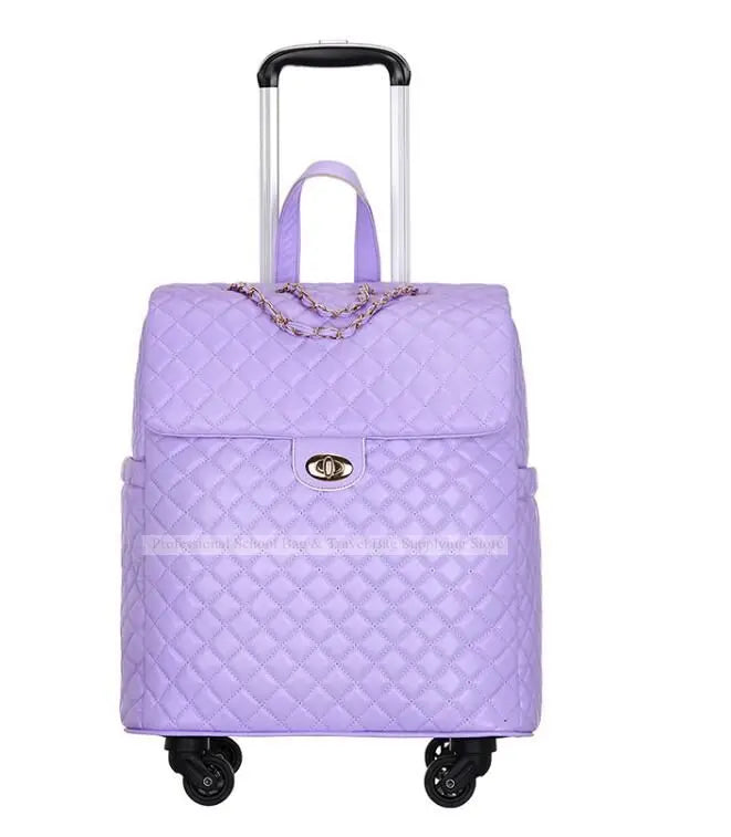 2020 New travel rolling bag for women PU baggage bag Women Wheeled Luggage bag Cabin Trolley Bag on wheels Trolley Suitcase by Passport Outfitters