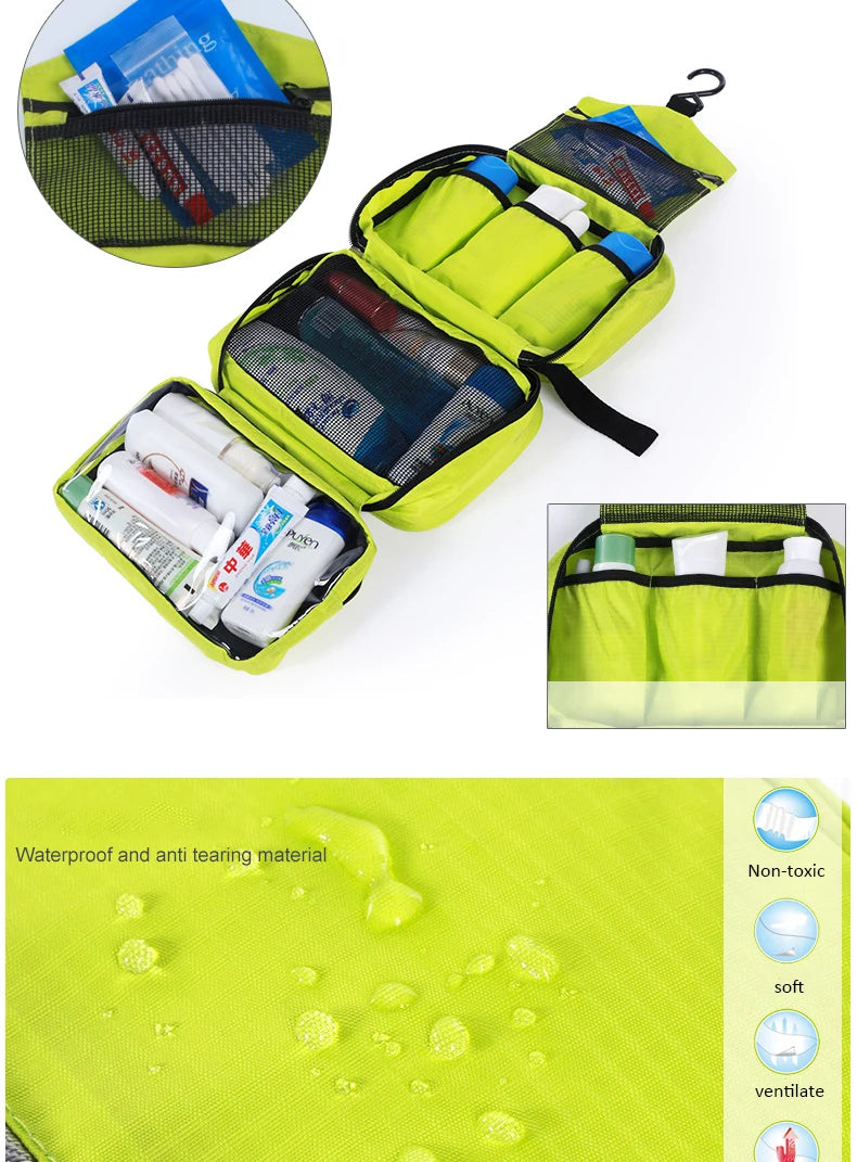 New Hanging Toiletry Bag Travel Toiletry Wash Organizer Kit for Men Women Cosmetics Make Up Sturdy Hanging Hook Shower Bags by Passport Outfitters