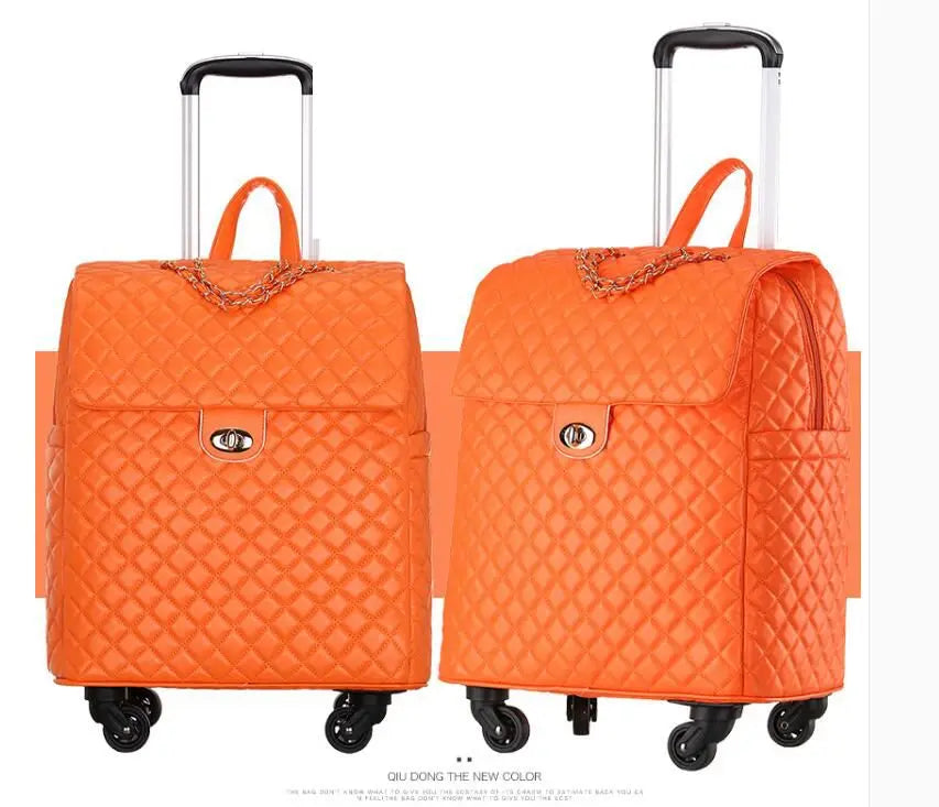 2020 New travel rolling bag for women PU baggage bag Women Wheeled Luggage bag Cabin Trolley Bag on wheels Trolley Suitcase by Passport Outfitters