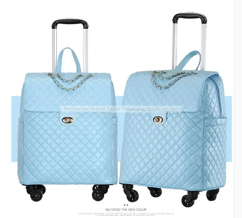 2020 New travel rolling bag for women PU baggage bag Women Wheeled Luggage bag Cabin Trolley Bag on wheels Trolley Suitcase by Passport Outfitters