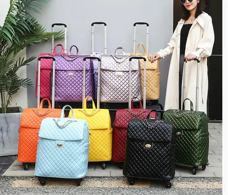 2020 New travel rolling bag for women PU baggage bag Women Wheeled Luggage bag Cabin Trolley Bag on wheels Trolley Suitcase by Passport Outfitters