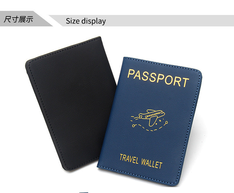 Rfid Anti-Magnetic Airplane Passport Holder Leather Luggage Tag Set Hidden Luggage Identification Card Holder Cross-Border In-Stock by Passport Outfitters