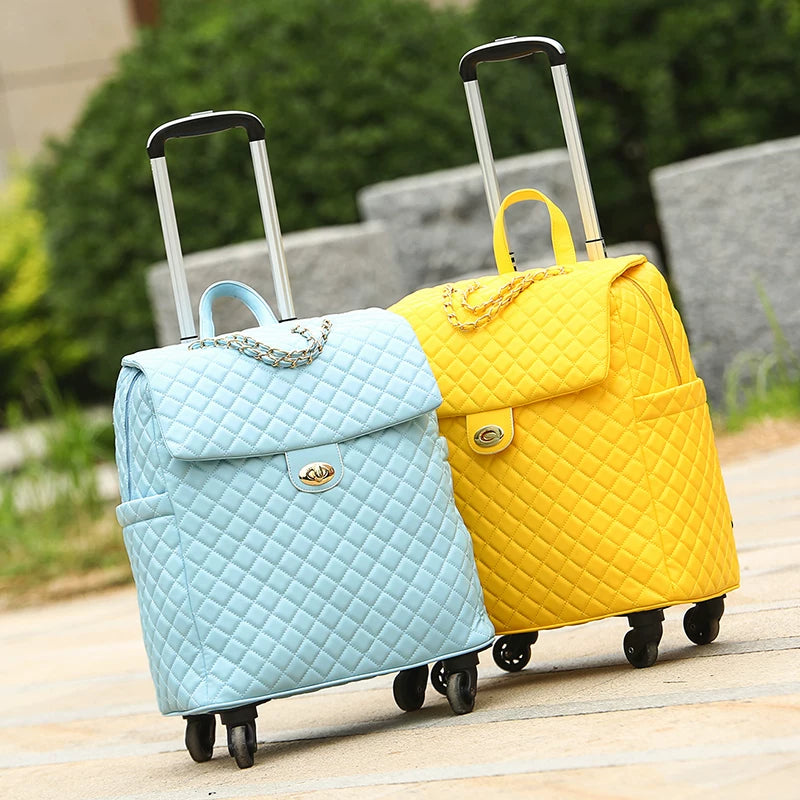 2020 New travel rolling bag for women PU baggage bag Women Wheeled Luggage bag Cabin Trolley Bag on wheels Trolley Suitcase by Passport Outfitters