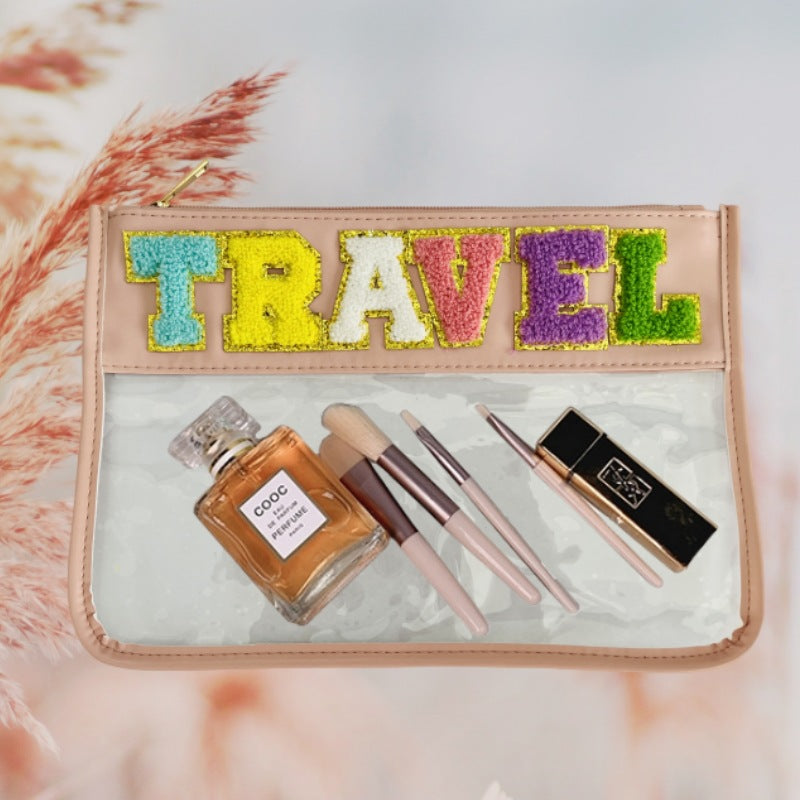 Cross-border Explosive Transparent PVC Portable Cosmetic Bag Waterproof Portable Storage Bag Beach Travel Cosmetic Bag Envelope Bag by Passport Outfitters