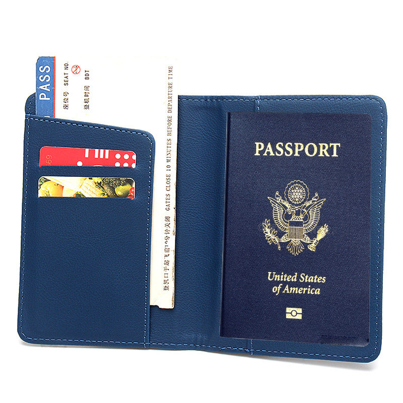 Rfid Anti-Magnetic Airplane Passport Holder Leather Luggage Tag Set Hidden Luggage Identification Card Holder Cross-Border In-Stock by Passport Outfitters