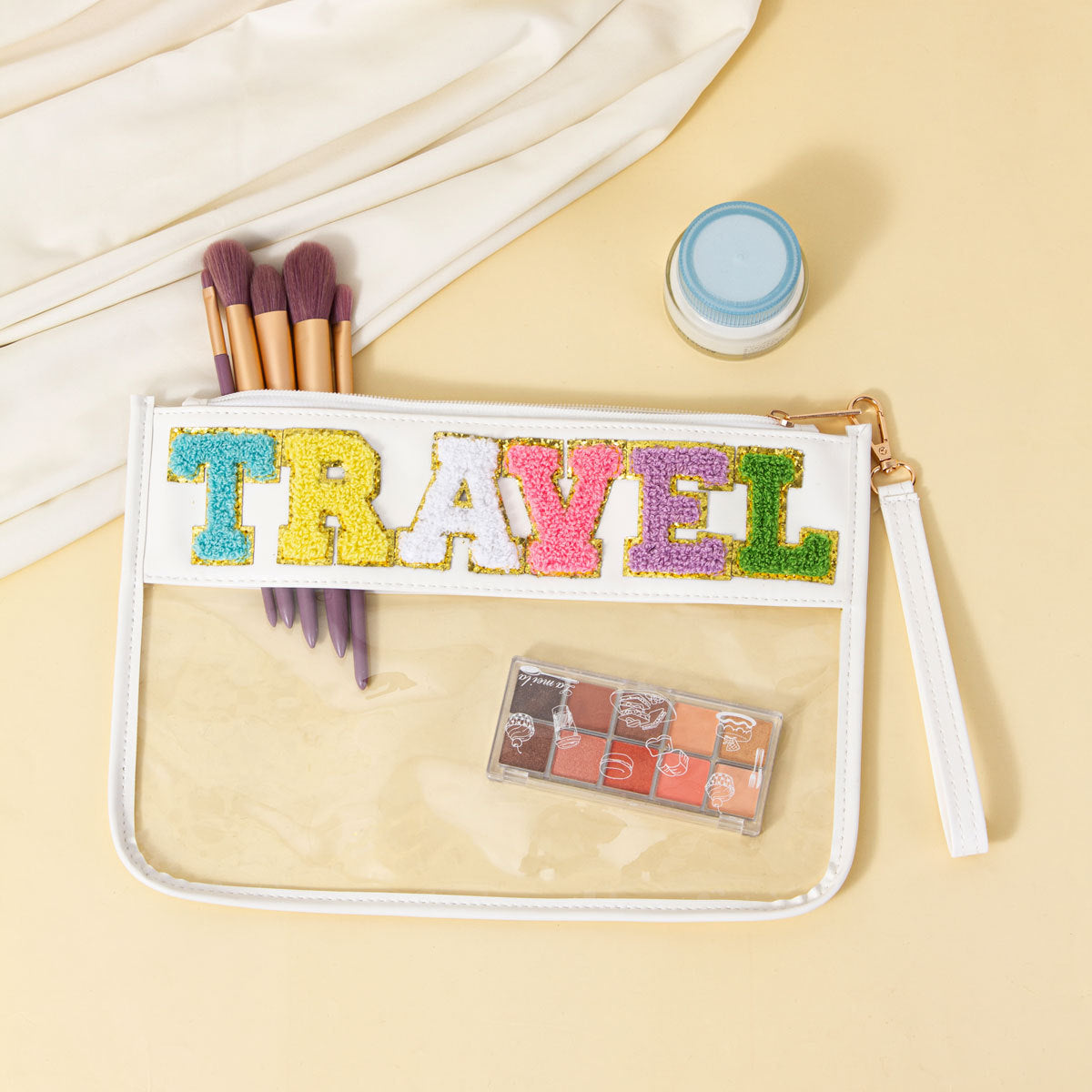 Cross-border Explosive Transparent PVC Portable Cosmetic Bag Waterproof Portable Storage Bag Beach Travel Cosmetic Bag Envelope Bag by Passport Outfitters