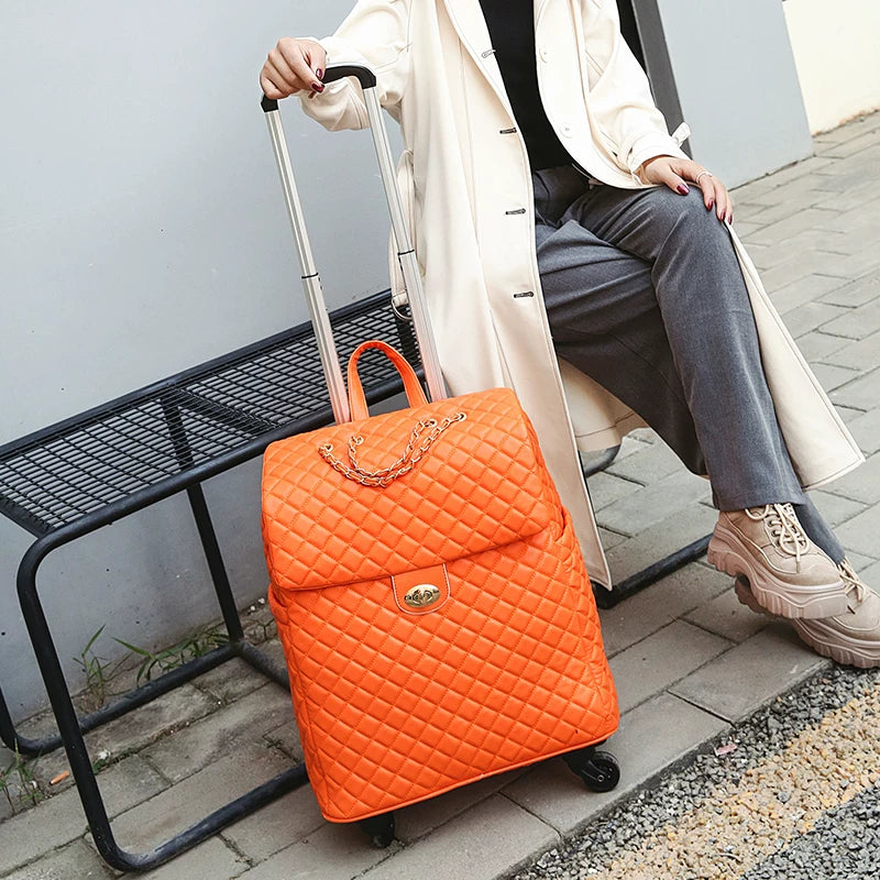 2020 New travel rolling bag for women PU baggage bag Women Wheeled Luggage bag Cabin Trolley Bag on wheels Trolley Suitcase by Passport Outfitters
