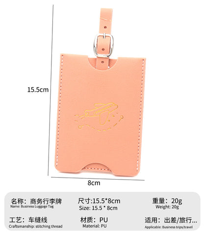 Rfid Anti-Magnetic Airplane Passport Holder Leather Luggage Tag Set Hidden Luggage Identification Card Holder Cross-Border In-Stock by Passport Outfitters