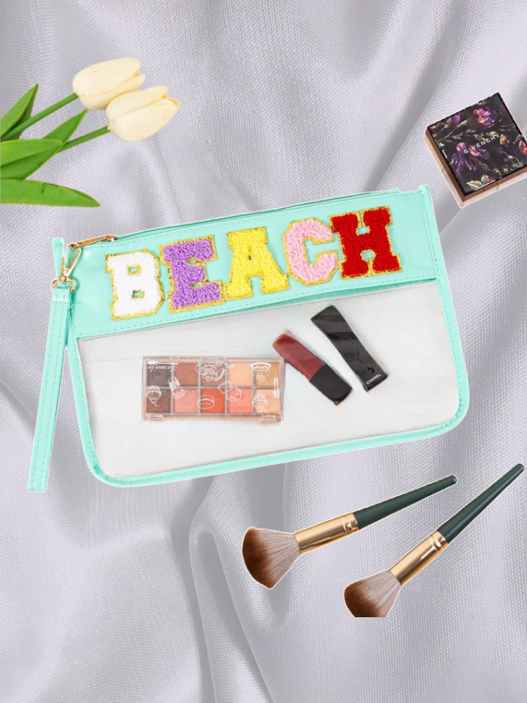 Cross-border Explosive Transparent PVC Portable Cosmetic Bag Waterproof Portable Storage Bag Beach Travel Cosmetic Bag Envelope Bag by Passport Outfitters