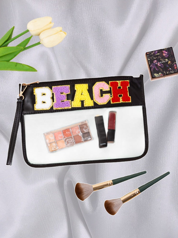 Cross-border Explosive Transparent PVC Portable Cosmetic Bag Waterproof Portable Storage Bag Beach Travel Cosmetic Bag Envelope Bag by Passport Outfitters