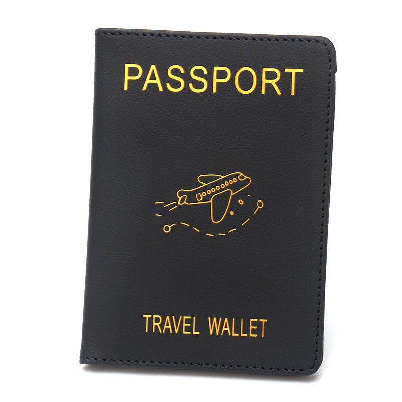 Rfid Anti-Magnetic Airplane Passport Holder Leather Luggage Tag Set Hidden Luggage Identification Card Holder Cross-Border In-Stock by Passport Outfitters