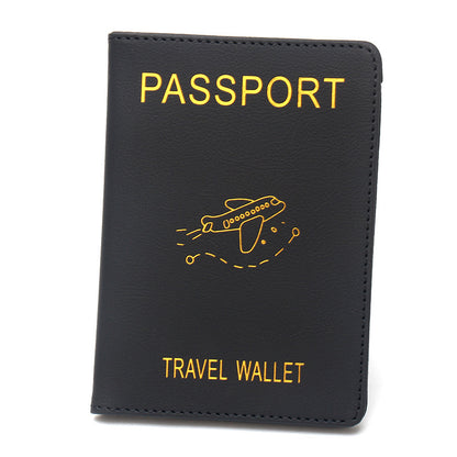 Rfid Anti-Magnetic Airplane Passport Holder Leather Luggage Tag Set Hidden Luggage Identification Card Holder Cross-Border In-Stock by Passport Outfitters