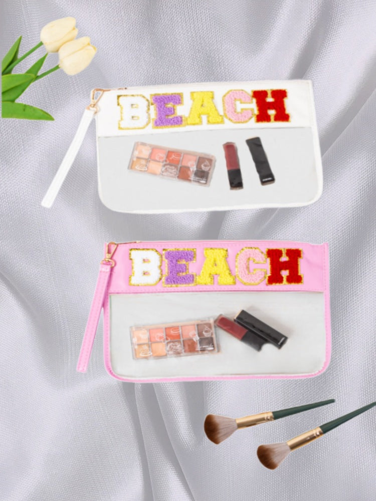 Cross-border Explosive Transparent PVC Portable Cosmetic Bag Waterproof Portable Storage Bag Beach Travel Cosmetic Bag Envelope Bag by Passport Outfitters
