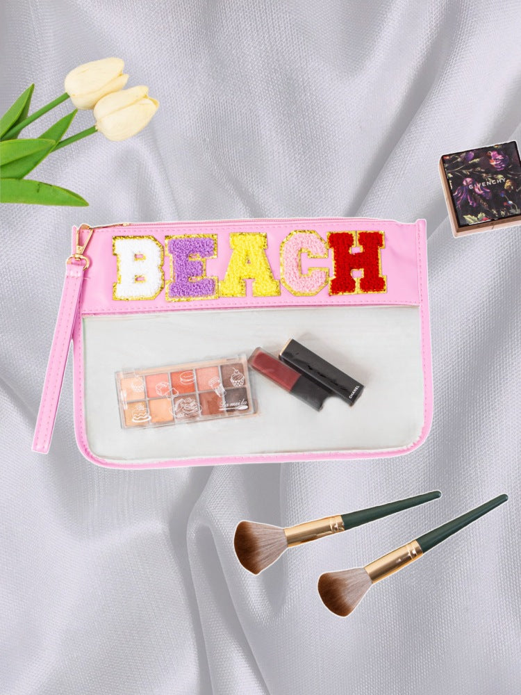 Cross-border Explosive Transparent PVC Portable Cosmetic Bag Waterproof Portable Storage Bag Beach Travel Cosmetic Bag Envelope Bag by Passport Outfitters