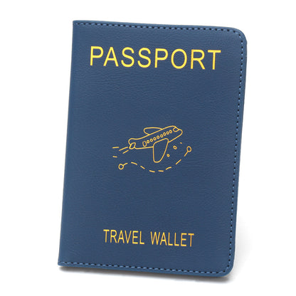 Rfid Anti-Magnetic Airplane Passport Holder Leather Luggage Tag Set Hidden Luggage Identification Card Holder Cross-Border In-Stock by Passport Outfitters