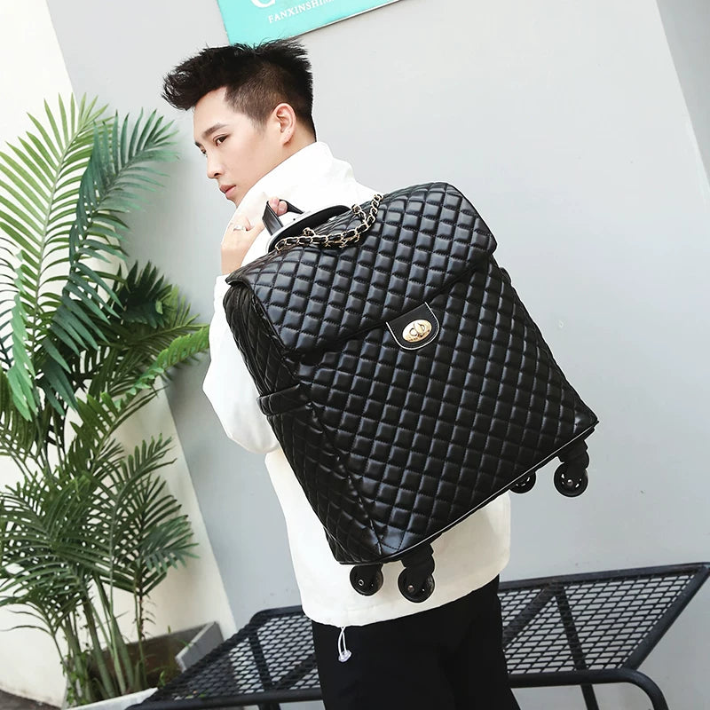 2020 New travel rolling bag for women PU baggage bag Women Wheeled Luggage bag Cabin Trolley Bag on wheels Trolley Suitcase by Passport Outfitters