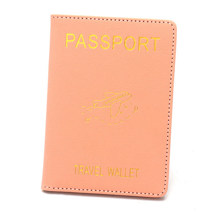 Rfid Anti-Magnetic Airplane Passport Holder Leather Luggage Tag Set Hidden Luggage Identification Card Holder Cross-Border In-Stock by Passport Outfitters