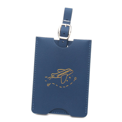 Rfid Anti-Magnetic Airplane Passport Holder Leather Luggage Tag Set Hidden Luggage Identification Card Holder Cross-Border In-Stock by Passport Outfitters