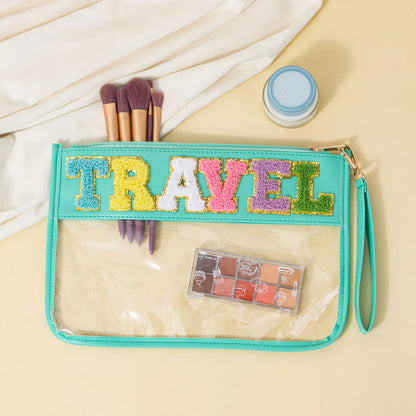 Cross-border Explosive Transparent PVC Portable Cosmetic Bag Waterproof Portable Storage Bag Beach Travel Cosmetic Bag Envelope Bag by Passport Outfitters