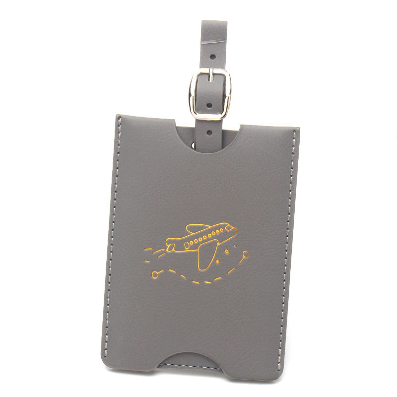 Rfid Anti-Magnetic Airplane Passport Holder Leather Luggage Tag Set Hidden Luggage Identification Card Holder Cross-Border In-Stock by Passport Outfitters