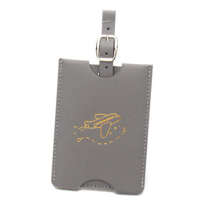Rfid Anti-Magnetic Airplane Passport Holder Leather Luggage Tag Set Hidden Luggage Identification Card Holder Cross-Border In-Stock by Passport Outfitters