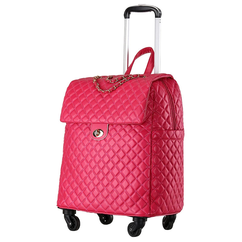 2020 New travel rolling bag for women PU baggage bag Women Wheeled Luggage bag Cabin Trolley Bag on wheels Trolley Suitcase by Passport Outfitters