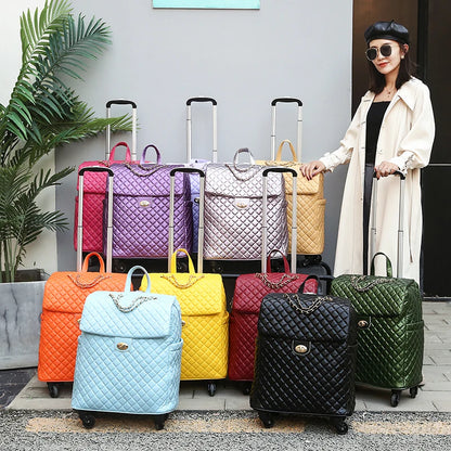 2020 New travel rolling bag for women PU baggage bag Women Wheeled Luggage bag Cabin Trolley Bag on wheels Trolley Suitcase by Passport Outfitters