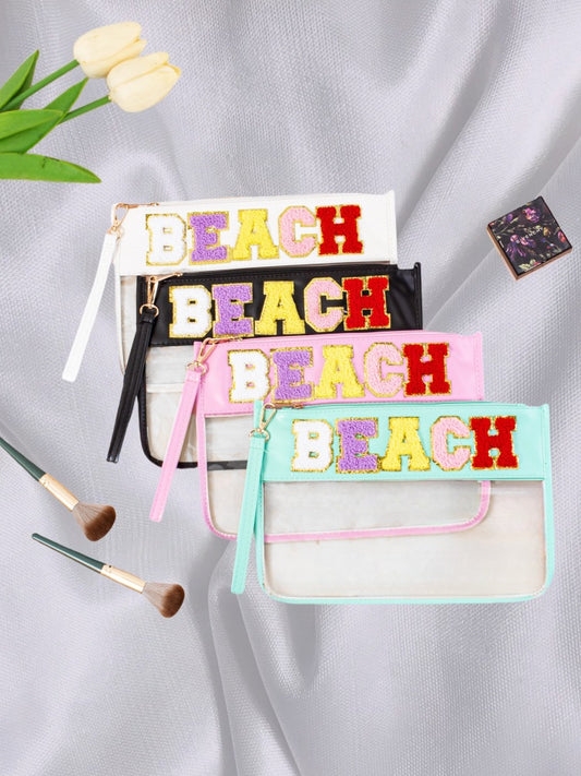 Cross-border Explosive Transparent PVC Portable Cosmetic Bag Waterproof Portable Storage Bag Beach Travel Cosmetic Bag Envelope Bag by Passport Outfitters