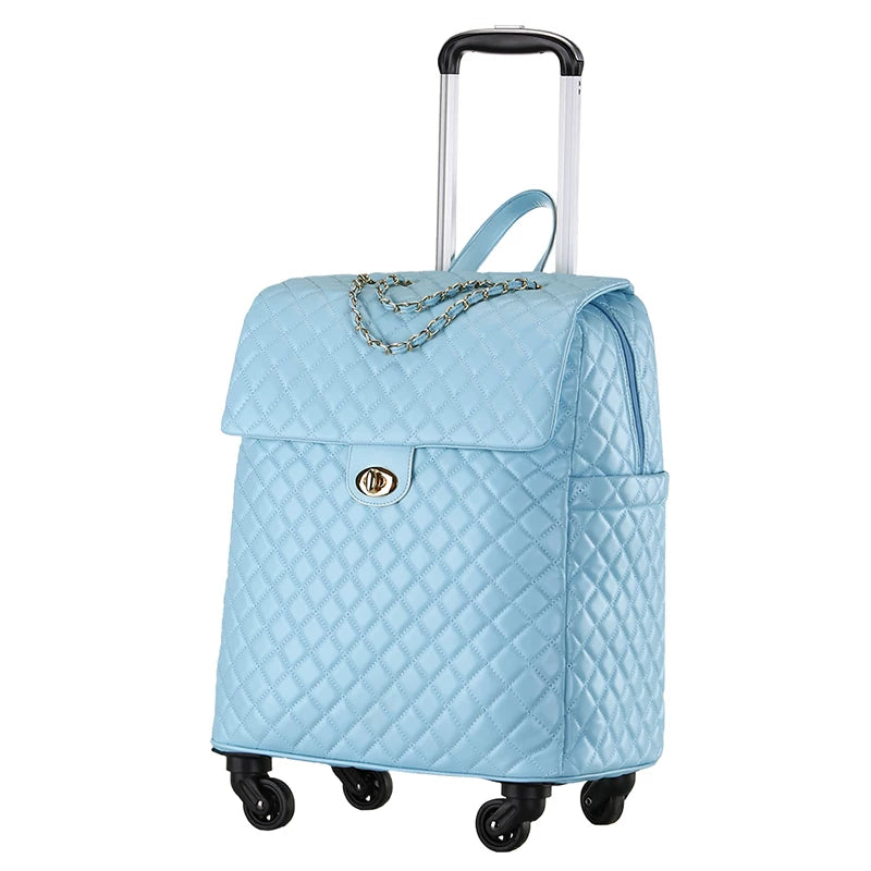 2020 New travel rolling bag for women PU baggage bag Women Wheeled Luggage bag Cabin Trolley Bag on wheels Trolley Suitcase by Passport Outfitters