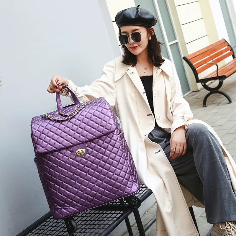 2020 New travel rolling bag for women PU baggage bag Women Wheeled Luggage bag Cabin Trolley Bag on wheels Trolley Suitcase by Passport Outfitters