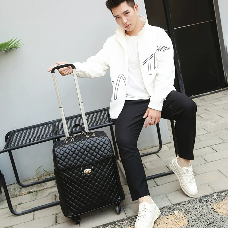 2020 New travel rolling bag for women PU baggage bag Women Wheeled Luggage bag Cabin Trolley Bag on wheels Trolley Suitcase by Passport Outfitters