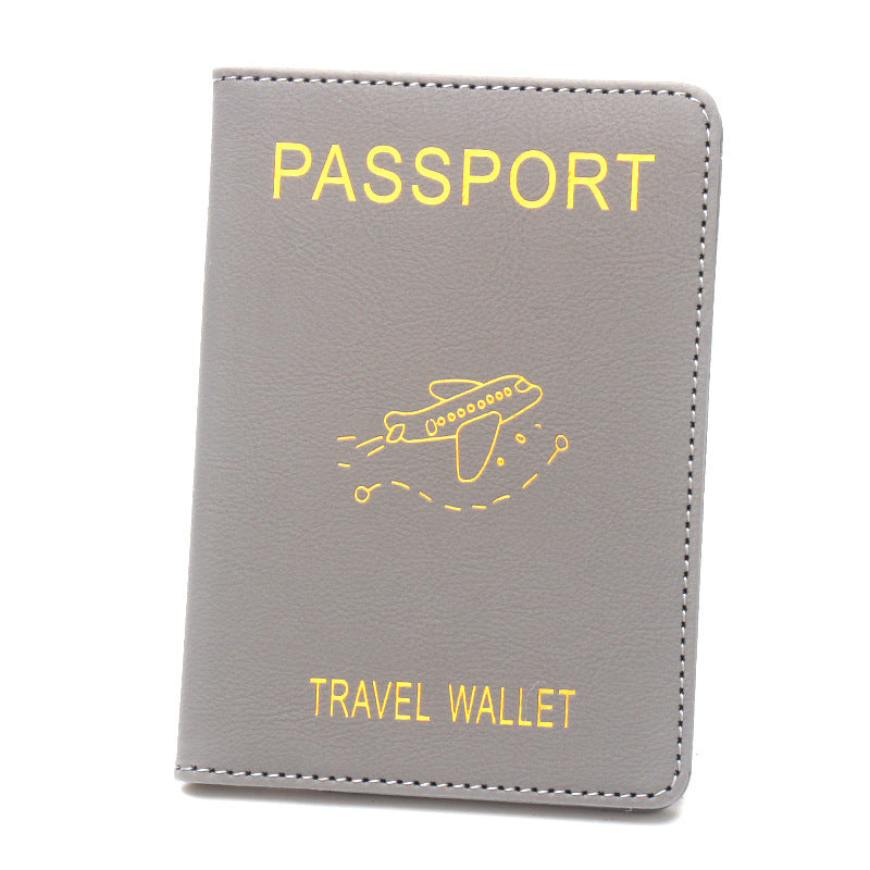 Rfid Anti-Magnetic Airplane Passport Holder Leather Luggage Tag Set Hidden Luggage Identification Card Holder Cross-Border In-Stock by Passport Outfitters