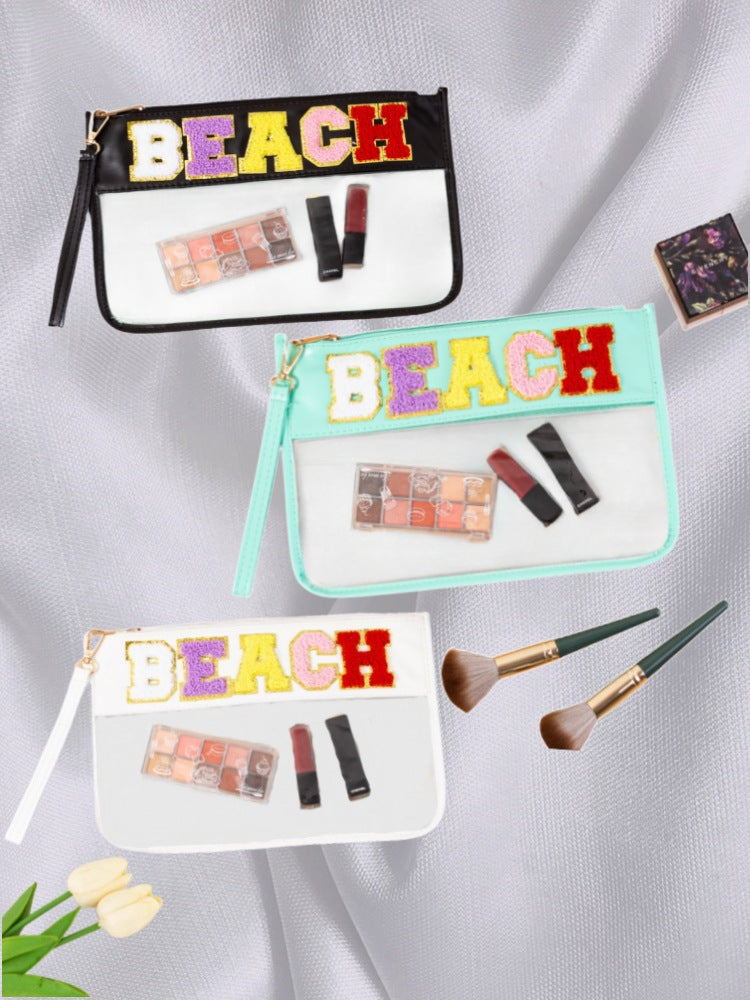 Cross-border Explosive Transparent PVC Portable Cosmetic Bag Waterproof Portable Storage Bag Beach Travel Cosmetic Bag Envelope Bag by Passport Outfitters