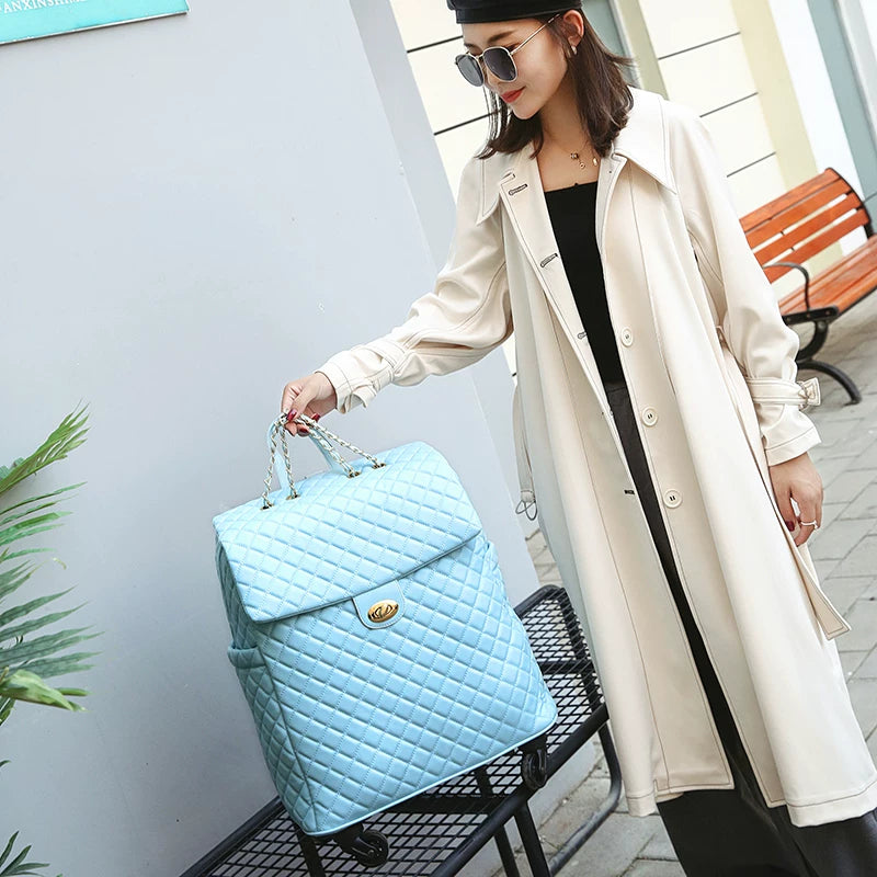 2020 New travel rolling bag for women PU baggage bag Women Wheeled Luggage bag Cabin Trolley Bag on wheels Trolley Suitcase by Passport Outfitters