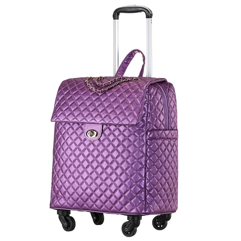 2020 New travel rolling bag for women PU baggage bag Women Wheeled Luggage bag Cabin Trolley Bag on wheels Trolley Suitcase by Passport Outfitters