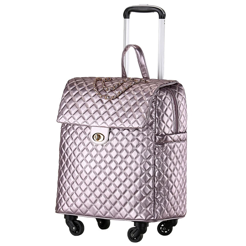 2020 New travel rolling bag for women PU baggage bag Women Wheeled Luggage bag Cabin Trolley Bag on wheels Trolley Suitcase by Passport Outfitters