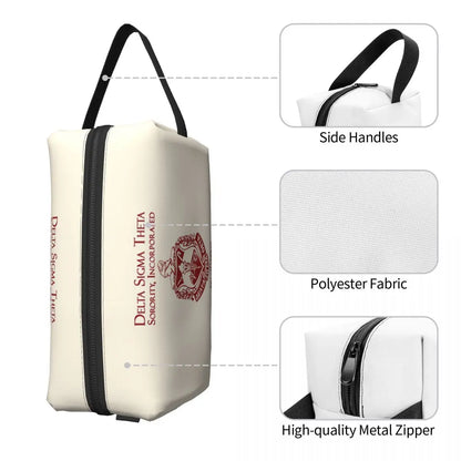 Delta Sigma Theta Sorority Gifts Makeup Bag Cosmetic Organizer Storage Dopp Kit Toiletry Cosmetic Bag for Women Beauty Travel by Passport Outfitters