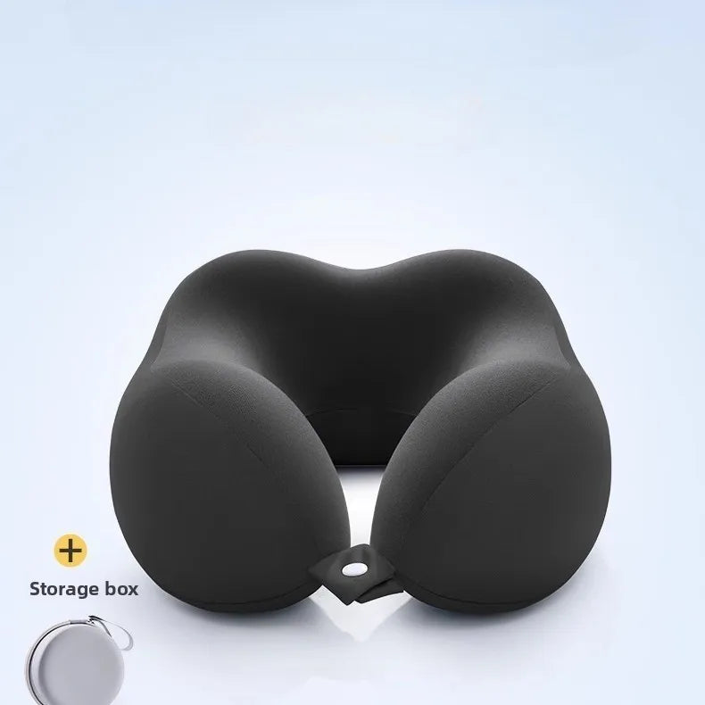 Comfortable U-shaped neck pillow with storage bag – ideal for travel, napping, and office use by Passport Outfitters