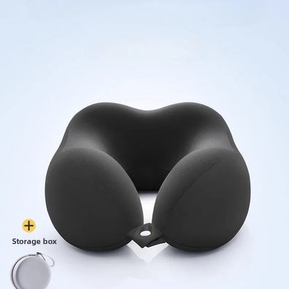Comfortable U-shaped neck pillow with storage bag – ideal for travel, napping, and office use by Passport Outfitters