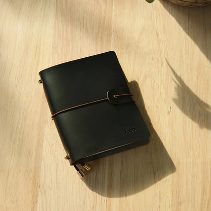 Personalized Leather Passport Holder Custom Name Imprinted Creative Handbook A7 Journal Card Holder Portable Travel Notepad Gift by Passport Outfitters