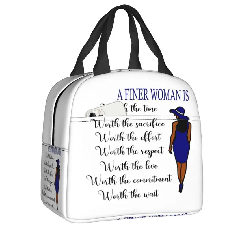 Custom Zeta Phi Beta Sorority Logo Lunch Bag Women Greek Letter 1920 Cooler Warm Insulated Lunch Box for Children School by Passport Outfitters