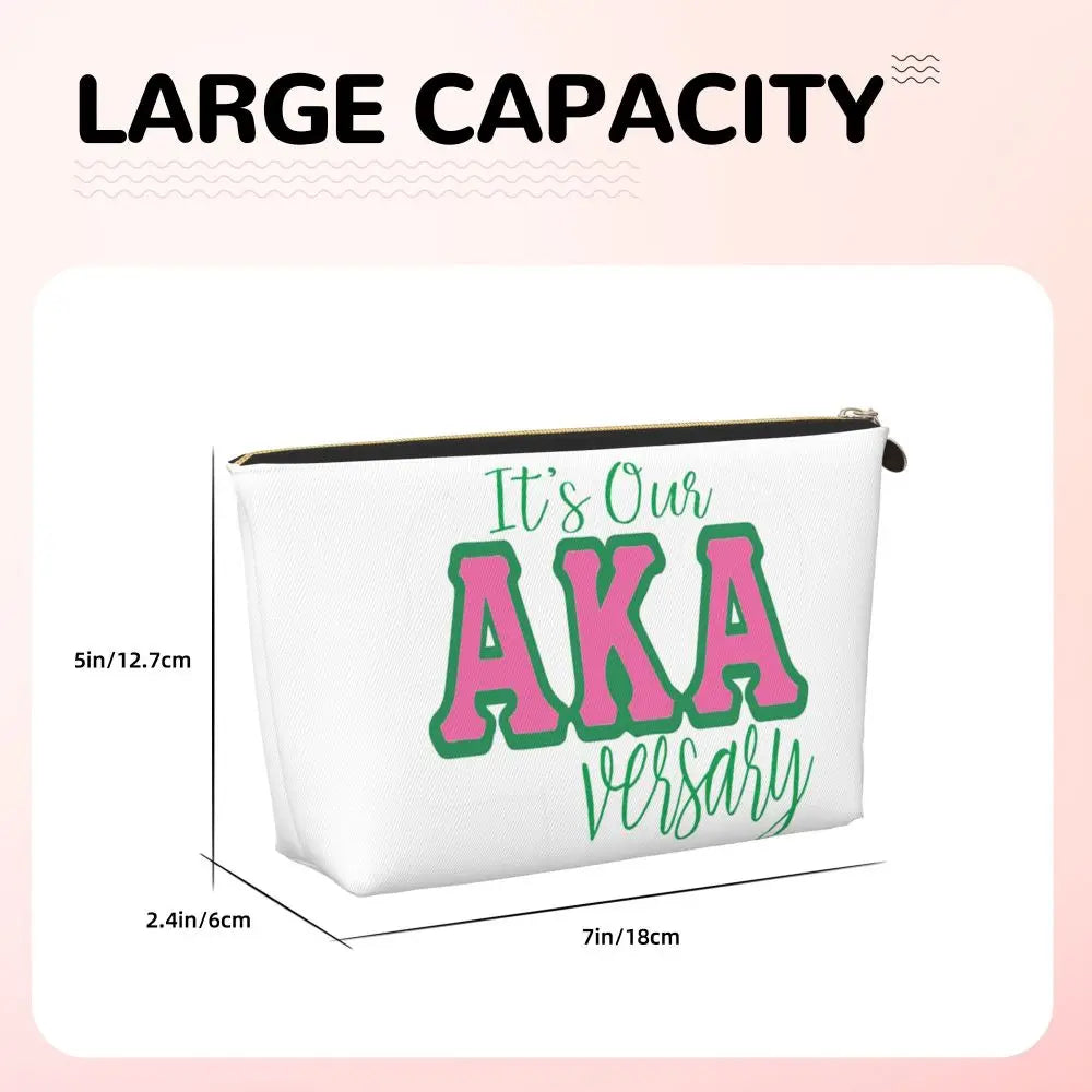 AKA Sorority 10 Women Cosmetic Bags Travel Makeup Organizer Pouch Toiletry Storage Dopp Kit Case by Passport Outfitters
