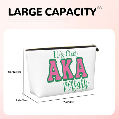 AKA Sorority 10 Women Cosmetic Bags Travel Makeup Organizer Pouch Toiletry Storage Dopp Kit Case by Passport Outfitters